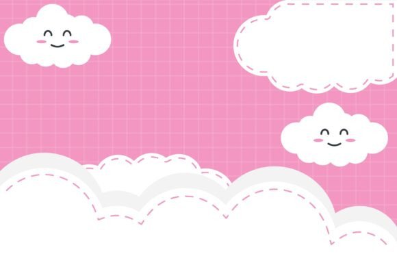Adorable Kawaii Pink Cloud Background for Flexible Design Projects