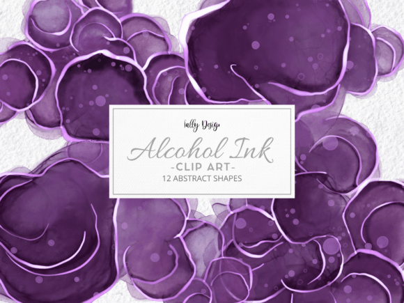 Deep Violet Alcohol Ink Elegant Clip Art β A Versatile Design Resource