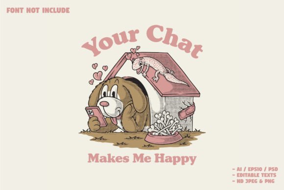 Dog in Love Holding Smartphone: A Charming Mascot for Modern Brands