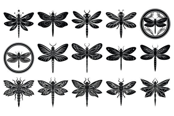 Dragonfly Silhouette Vector: Elegance Meets Versatility