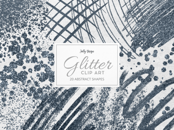 Dusty Blue Glitter Abstract Clip Art: Creative Inspiration for Every Project