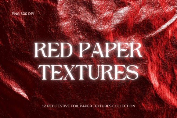 Elevate Your Creative Projects with Festive Red Foil Paper Textures Set