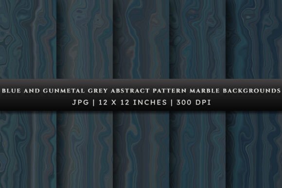 Enhance Your Creative Projects with Blue and Gunmetal Grey Abstract Marble Backgrounds