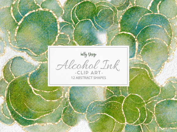 Iridescent Green Alcohol Ink Clip Art: Creative Possibilities for Makers and Designers