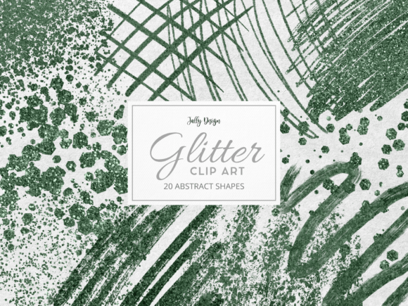 Moss Green Glitter Abstract Clip Art – A Versatile Design Resource for Creatives