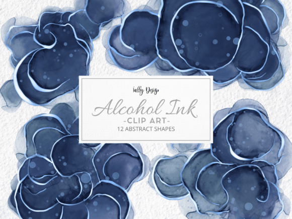 Navy Blue Alcohol Ink Foil Clip Art: A Creative Resource for Designers and Makers