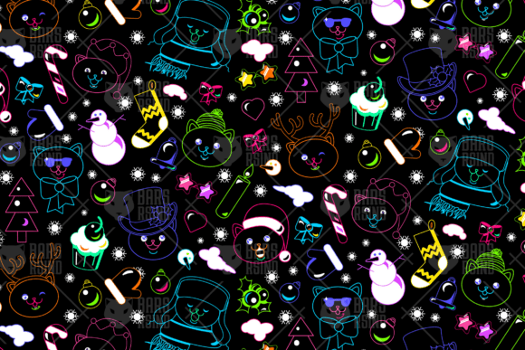 Neon Christmas Seamless Pattern: A Vibrant Design Resource for Festive Creativity