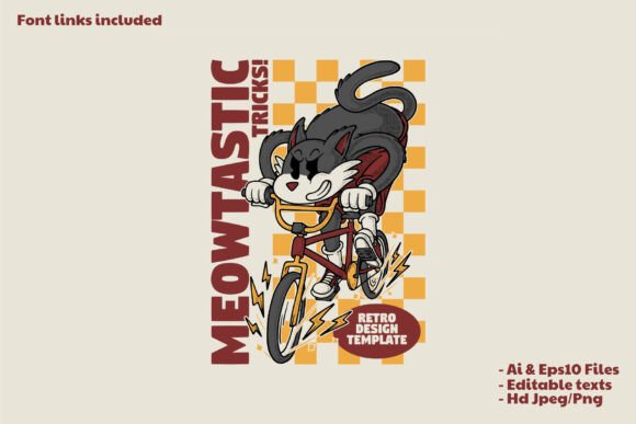 Retro Cat Mascot Riding BMX Bike: A Dynamic Branding Solution for Modern Businesses