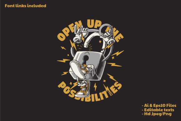 Retro Padlock Mascot Holding a Key: Unlock Your Brand’s Identity with a Bold Logo Design