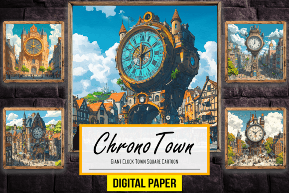 The Timeless Appeal of Giant Clock Town Square Cartoon Artwork