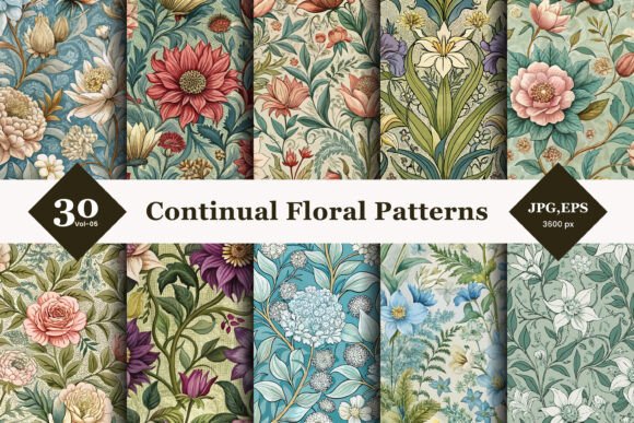 Transform Your Creative Vision with Continual Floral Seamless Patterns 05