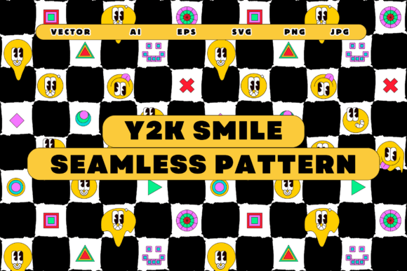 Y2k Smiles Chessboard Pattern: Retro Energy for Modern Designs